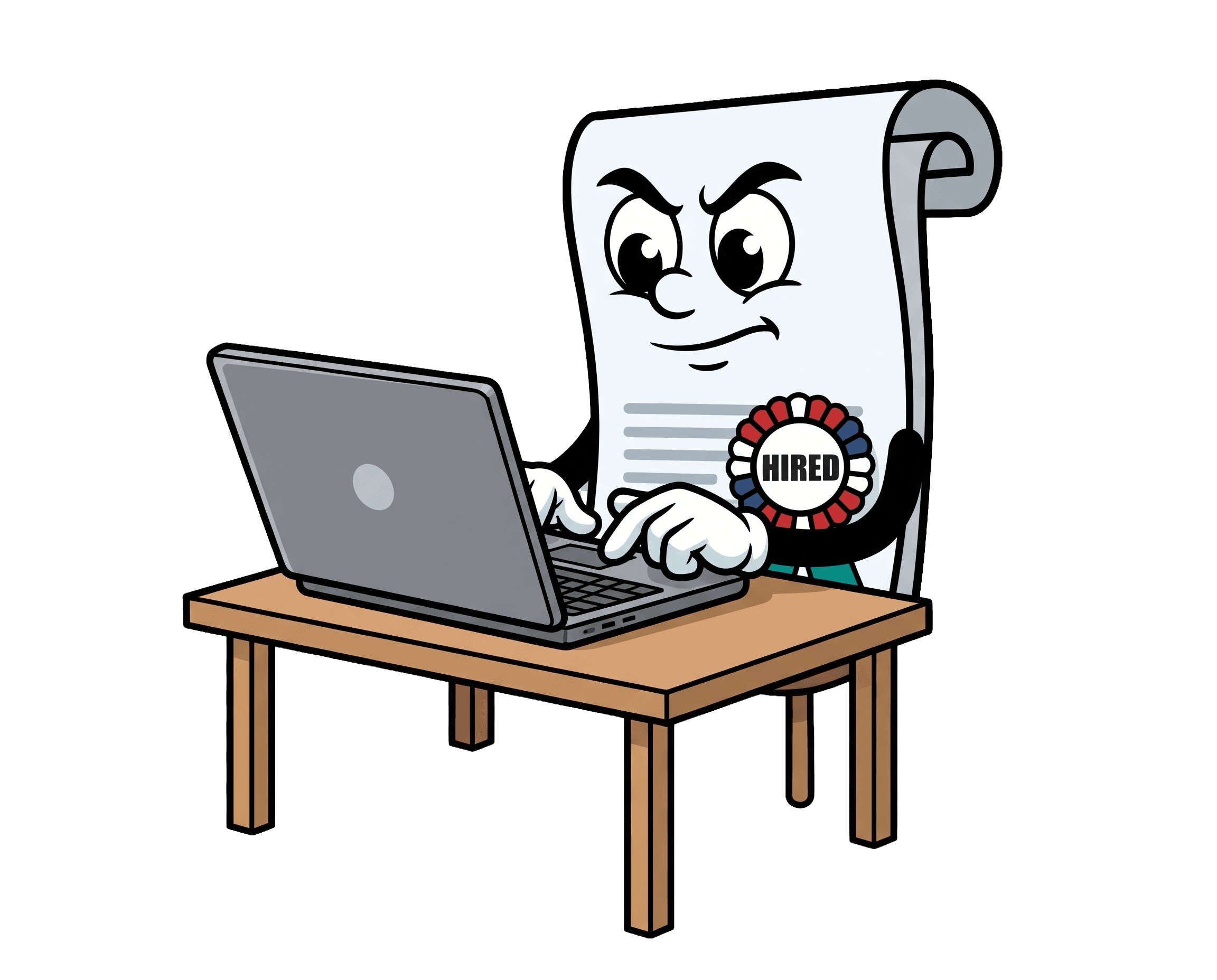 Rex working on a laptop, determined