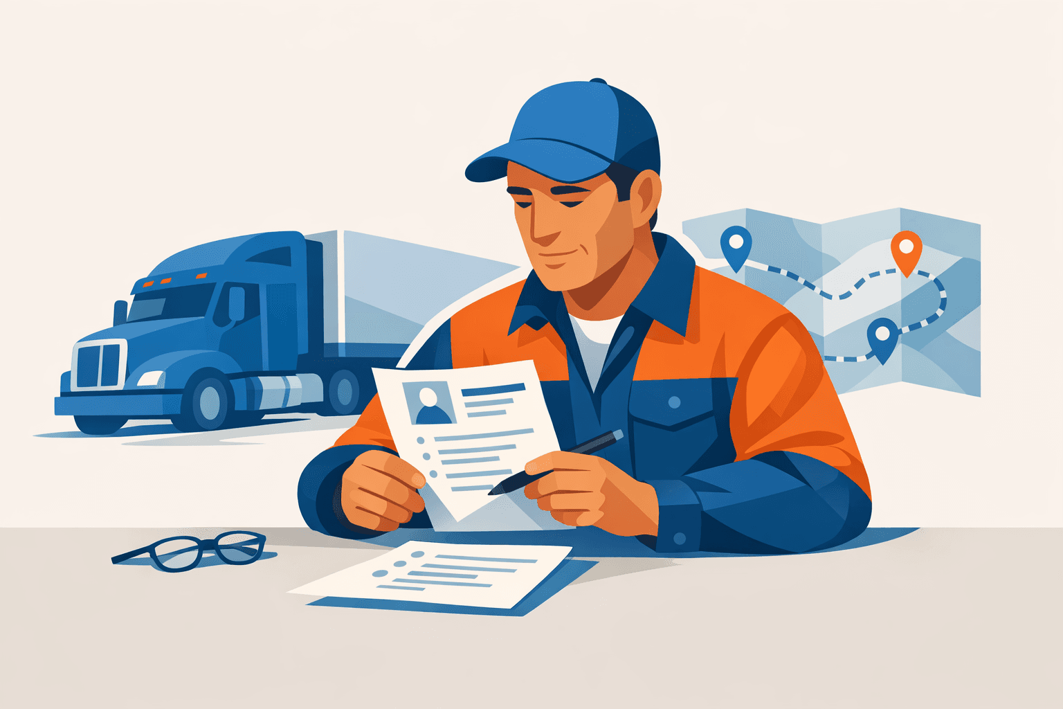 Truck Driver Resume: CDL Class, Endorsements and Miles featured image background